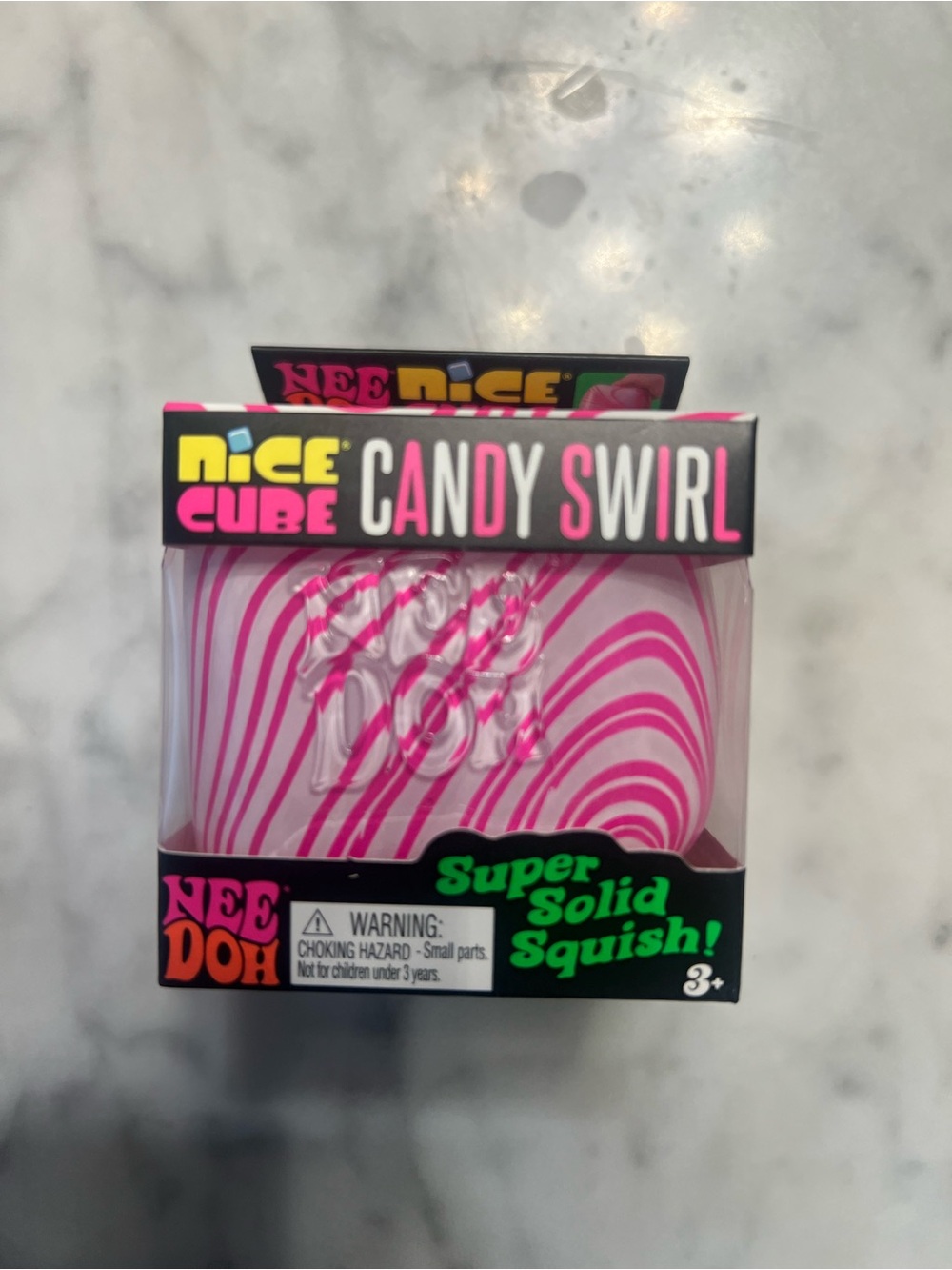 Nee doh Nice cube Candy Swirl Super Solid Squish - Pink
